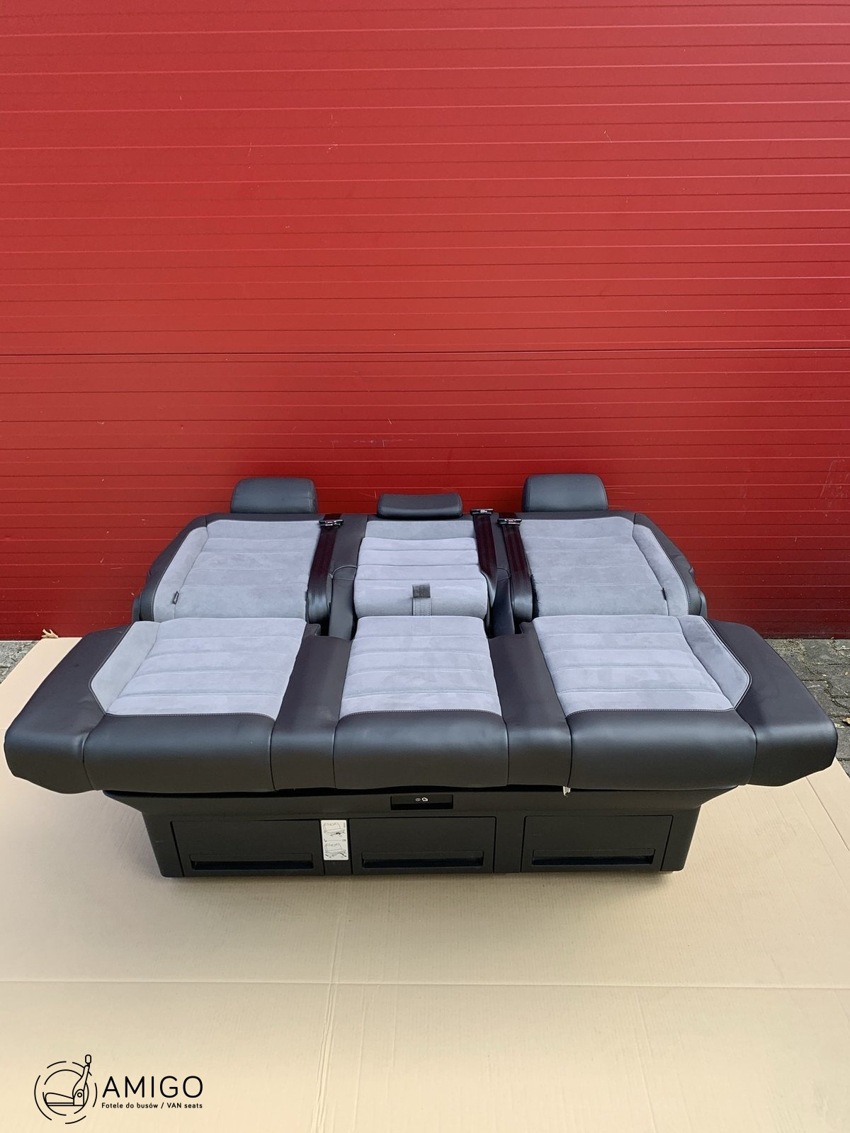 Bench rear triple seat VW T6.1 leather Artvelour Palladium alcantara Multivan Caravelle t5