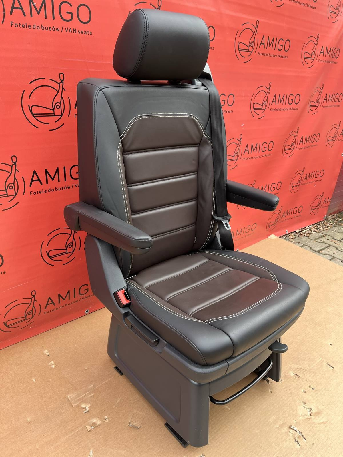 Seat VW T6 Multivan Caravelle Leather Mocha brown swivel rear T5 T6.1