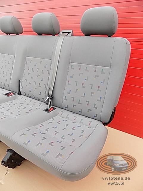 Bench rear triple seat VW T5 Transporter LLL | SET TO THIRD ROW belts