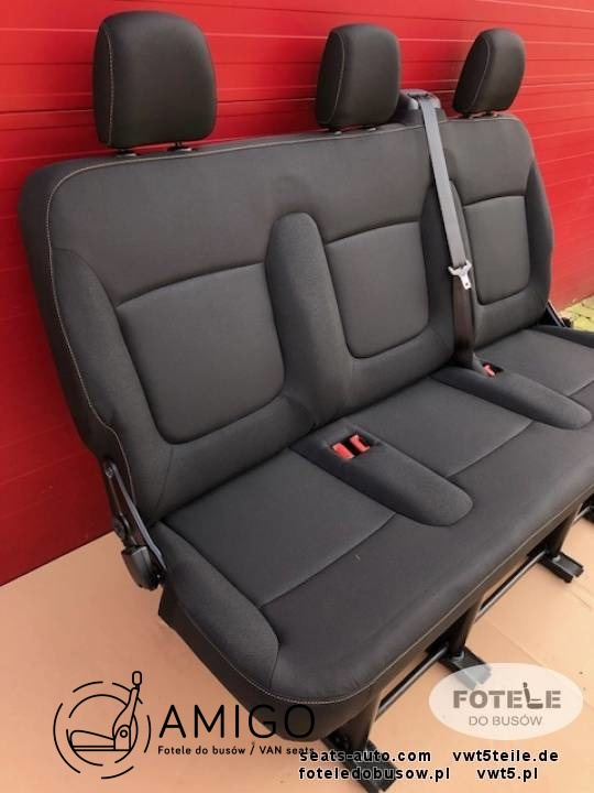 Seat triple bench Renault Trafic Opel Vauxhall Vivaro Talento NV300 belts set