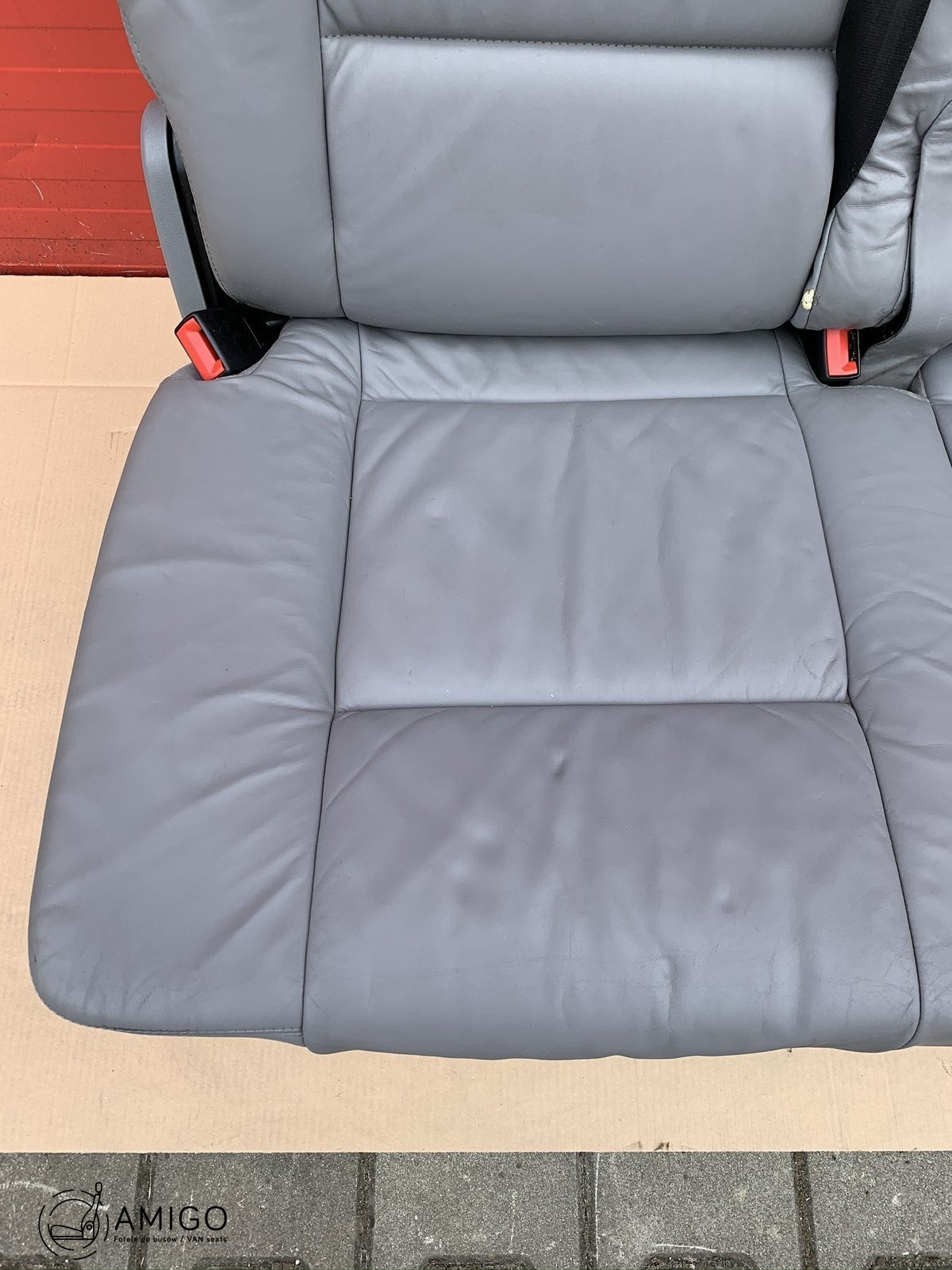 Bench rear triple seat VW T5 grey leather Multivan Caravelle t6